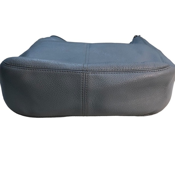 Leather Brighton Baby Blue Barbados Zip Tote Hobo w/ Silver Charm, Braided Strap - Picture 5 of 16